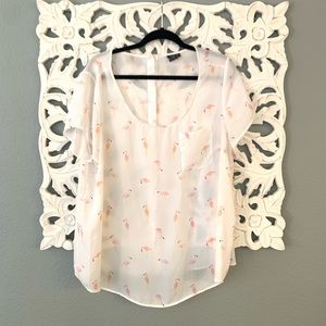 Torrid Flamingo button back blouse